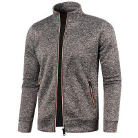 715 Suéter de punto con cremallera larga para hombre, mangas de terciopelo fino, top moderno, chaqueta grande, otoño e invierno - details 12
