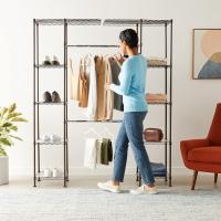 Sistema organizador de armario extensible, 57-80''L x 14''W x 72''H, Bronce - details 3