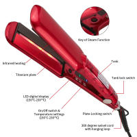 Plancha de pelo portátil, peine de cerámica profesional para salón, planchas planas, nuevo diseño, plancha de pelo a vapor, superventas - details 6