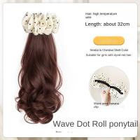 Extensión de cabello de cola de caballo con lazo de lunares blancos estilo Ballet, peluca ondulada y rizada sintética suave resistente al calor - details 11