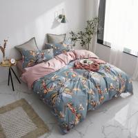 Svetanya Juego de Ropa de Cama con Diseño Floral Pastoral en Amarillo y Morado Tamaño Queen y King Algodón Egipcio Ajustable - details 4
