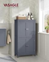Mueble de Baño, Armario de Baño, Armario de Cocina, Armario Almacenaje con 4 Puertas, Estantes Regulables, 30 x 60 x 110 cm, Blanco - details 20