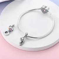Pulsera de plata de dos tonos con colgante triple celestial de cuentas en forma de corazón para la fabricación de joyas - details 27
