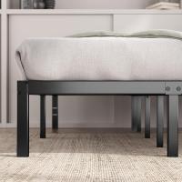Cama 150x190 cm - Altura 36 cm con Almacenamiento Debajo de la Cama - Marco de la Cama de Plataforma de Metal - Negro - details 4