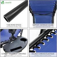 Set de 2 Sillas de Jardín Plegables Silla de Gravedad Cero Reclinable con Soporte para Bebidas y Reposacabezas Extraíble Carga Máxima 120kg Negro - details 31