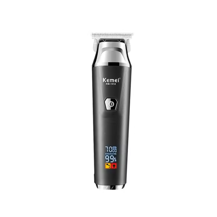 Kemei-cortadora de pelo eléctrica profesional, máquina de corte de pelo sin cable, recargable, con pantalla LCD de 7000RPM - 1
