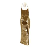 Vestidos de Verano para Mujer Ropa de Baile con Lazos Vestido Largo Sexy con Espalda Descubierta y Cuello Halter Ropa Ajustada Suave con Hombros Descubiertos para Mujer - details 18