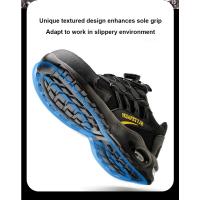 Zapatos De Seguridad Para Hombre Con Botones Giratorios Y Punta De Acero Indestructibles Antipinchazos Y Con Almohadilla De Aire Botas De Trabajo Con Suela De Goma Material De Tela Y Algodón - details 13