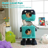 PAWZ Road 2 en 1 Árbol para gatos con postes rascadores de sisal, condominio acogedor, pequeño árbol para gatos de interior, linda casa de cama para gatos, juguetes para mascotas - details 11