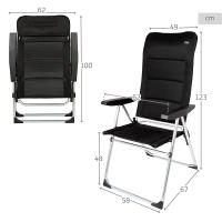 Silla Plegable Premium negra Aktive, para exterior, medidas 49x67x123 cm, de aluminio y poliéster, Peso máx. 110Kg. - details 3