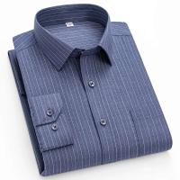 Nuevo bolsillo de negocios de manga larga de moda informal suave a rayas, camisa de oficina, ropa de hombre 4xl 5xl - details 9