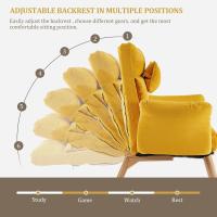 Relájate con reposapiés, sillón reclinable con respaldo ajustable 360 ° Sillón de televisión de terciopelo con marco de madera - details 3