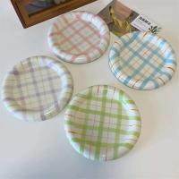 Bonita plato único de cerámica coreana para pastel, comida, cena, desayuno, postre, ensalada, plato decorativo, mesa - details 3