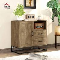 Mueble de Salón Ajustable Estante Abierto con Base de Metal Ideal para Sala de Estar, Cocina, Comedor 80x40x78 cm Marrón - details 1