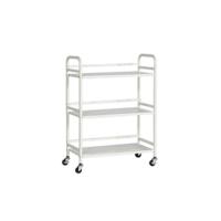 Carrito Cocina,Carro Auxiliar de Metálicos de 3 Niveles Cocina o Multiuso con Ruedas,para el hogar,60×30×75cm,Blanco - details 10