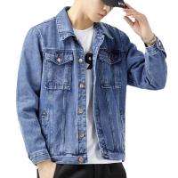 Chaqueta de Denim Casual para Hombres Ajuste Grande, Algodón, Negro y Azul, Abrigo Exterior de Moda - details 7