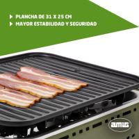 Cocina Portátil de Gas para Acampar 2X Quemadores Incluye Plancha Parrilla de Fundición de Acero Inoxidable Potencia de 2,2 Kw Muebles y Organización al Aire Libre - details 13