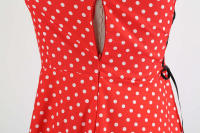 Vintage Women Summer Polka Dot Print Halter Party Dresses - details 22