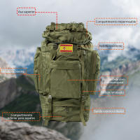 80L Camuflaje Mochila Táctica Gran Capacidad Senderismo Bolsa Impermeable Ciclismo Pack Hombres Mochila de viaje al aire libre Multi-Bolsillo Bolsas - details 9