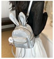 Mochila bonita y versátil de estilo coreano, mochila de viaje para estudiantes, minimochila informal con orejas de conejo desmontables - details 0