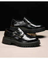 Nuevos zapatos de cuero, zapatos casuales de plataforma para hombre, zapatos de cuero con hebilla de moda. - details 7