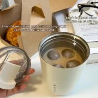 Taza Tumbler Termo de Acero Inoxidable Blanco Lechoso Botella de Agua Aislada para Viajes - details 4
