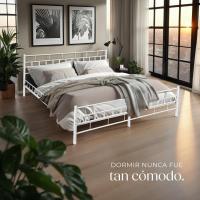 Cama de Boda de Acero Robusto Estructura de Acero con Somier de Láminas de Madera - details 8