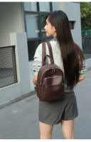 Mochila retro simple de cuero casual para viajes diarios, primera capa de cuero de vaca, mochila para mujer, bolso de cuero suave. - details 17