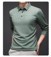 Nuevo POLO ajustado de manga larga, top de punto fino para hombre - details 9