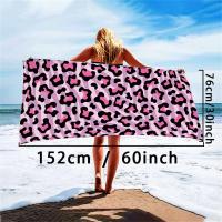 Toalla de piscina de secado rápido, ligera, absorbente, de microfibra con estampado de leopardo, tigres de playa, perfecta para hombres y mujeres - details 2