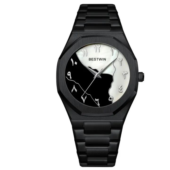 Reloj de hombre número árabe shell face moda hombre reloj - 1