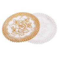 JUEGO DE 6 posavasos exquisitos para mesa de comedor con flores en tono dorado - details 6