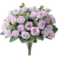 Rosa de seda Artificial de 10 cabezas, ramo de eucalipto y peonía blanca simulada, decoración de boda, flores falsas, decoración de jardín y hogar - details 24