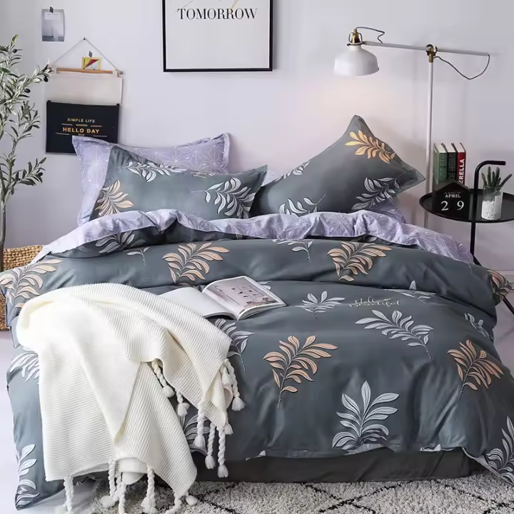Juego de ropa de cama de 2/3 piezas, edredón de microfibra para cama doble, tamaño Queen - 1