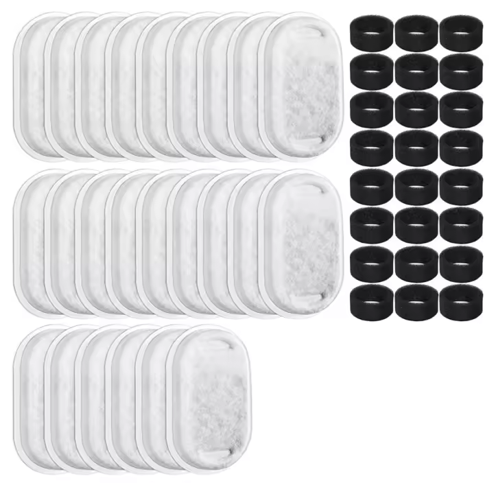 Filtros de fuente de agua para gatos, reemplazo de fuente para gatos, flujo de agua ajustable, paquete de 48 - 1