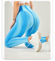 Pantalones de yoga sin costuras Tie-dye Aurora hip, pantalones de chándal de cintura ajustada, senderismo, deportes al aire libre necesarios - details 9