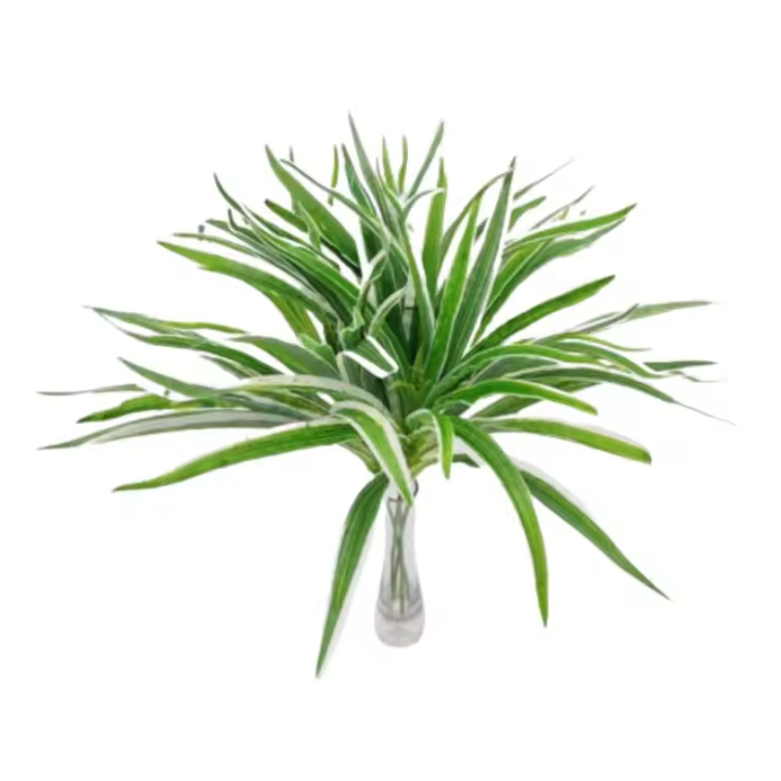 Plantas artificiales de clorofito de plástico, rama de clorofito de seda elegante realista, plantas verdes hechas a mano, planta falsa - 1