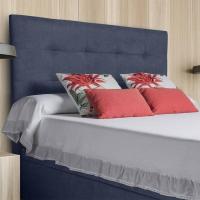 Cabecero tapizado acolchado para dormitorio, modelo Tablet largo en tela antimanchas gris antracita y medidas 151 x 125 cm para camas de 135 o 150 cm. - details 76