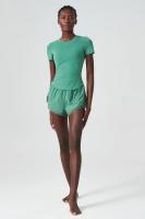 Conjunto deportivo de dos piezas para mujer, ropa deportiva corta de Color liso, transpirable, secado rápido, traje para correr - details 13