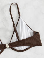 Nuevo traje de baño sexy con espalda descubierta y soporte de acero dividido de Yiyong, bikini con cordones de color sólido para mujer - details 3