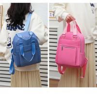 Mochila De Viaje con múltiples bolsillos para mujer, morral informal de viaje, bolso Oxford impermeable para la escuela, Color sólido - details 7