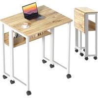 Escritorio Plegable Pequeño Estante de Almacenamiento con Ruedas Montaje Fácil - details 16
