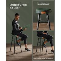 Juego de 2 Taburetes de Bar Taburetes de Cocina, Taburetes de Desayuno, Cuero Sintético con Costuras 76,2 cm de Alto, Silla Comedor, Fácil Montaje, Negro - details 18