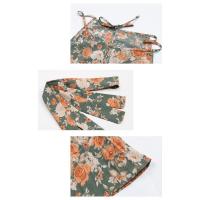 Novedad para 2025 Vestido sin mangas con cuello halter para mujer, Ence, cuello plisado, estampados 1- Verde - details 8