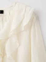 Blusa Elegante Informal para Mujer OUWU Blusa de Escalón con Cuello en V y Mangas Largas con Botones Nueva Moda para Primavera y Verano 2025 - details 6
