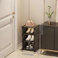 Organizador de zapatos de pared, estante estable que ahorra espacio para zapatillas y zapatos, gabinete de plástico apilable - details 1