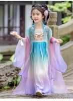 Hanfu-vestido de princesa china para niña, bordado súper inmortal, conjunto de verano de estilo Tang para primavera y otoño - details 23
