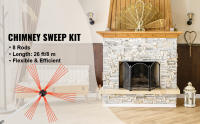 SucceBuy Varillas de limpieza de chimeneas flexibles de 26 pies, kit de limpieza de chimeneas de nailon, varillas de barrido de chimeneas con cabezal de cepillo flexible, fácil conexión, 8 varillas blancas - details 0