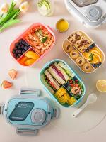 Fiambrera portátil con asa de transporte, contenedores de vajilla reutilizables, contenedores de comida para aperitivos, paja de trigo - details 10