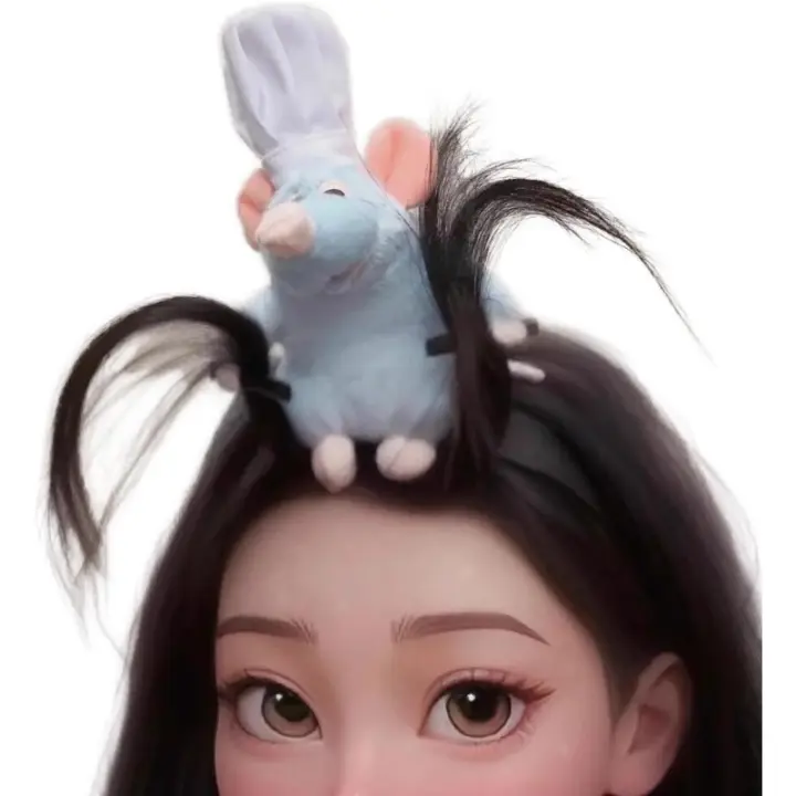 Diademas de juguete de peluche de ratón, accesorios de Cosplay, disfraz de Halloween, Animal de dibujos animados, Remy, Ratatouille - 1